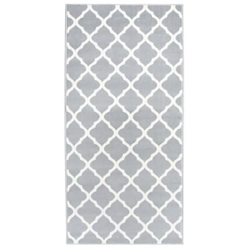 Berkfield Runner Rug BCF Grey and White 100×250 cm