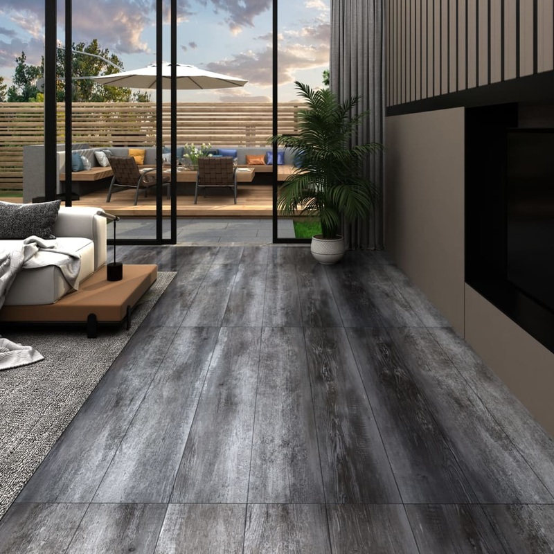 Berkfield Self-adhesive PVC Flooring Planks 5.21 m? 2 mm Shiny Grey