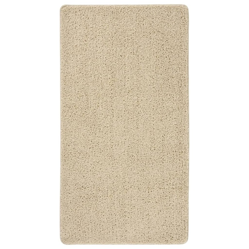 Berkfield Shaggy Rug Cream 80×150 cm Anti Slip