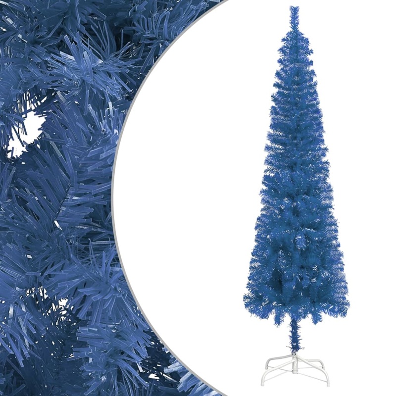 Berkfield Slim Christmas Tree Blue 120 cm