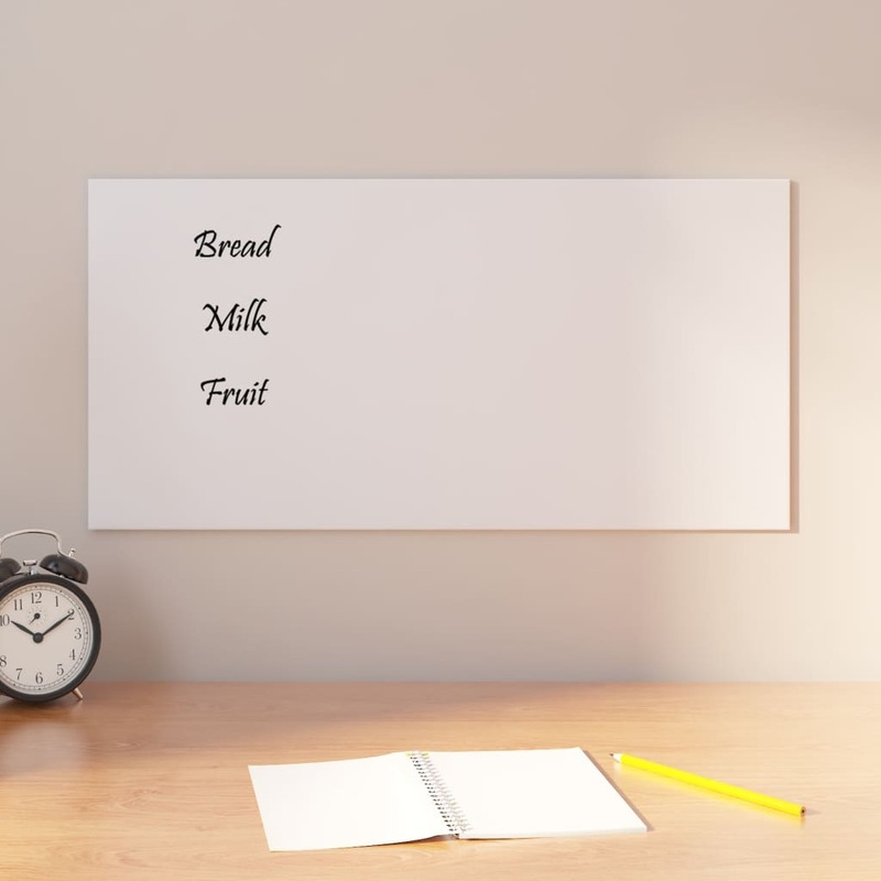 Berkfield Wall-mounted Magnetic Board White 60×30 cm Tempered Glass