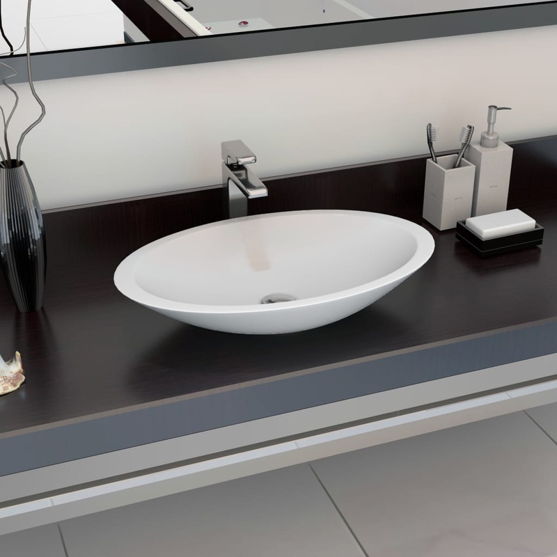 Berkfield Wash Basin 59.3×35.1×10.7 cm Mineral Cast/Marble Cast White