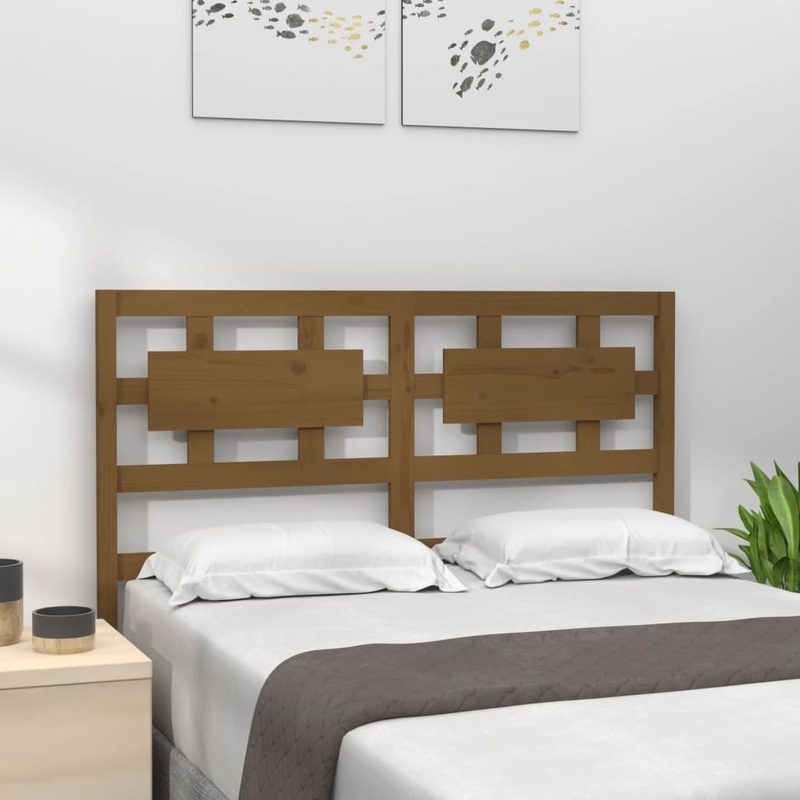 Berkfield Bed Headboard Honey Brown 140.5x4x100 cm Solid Wood Pine