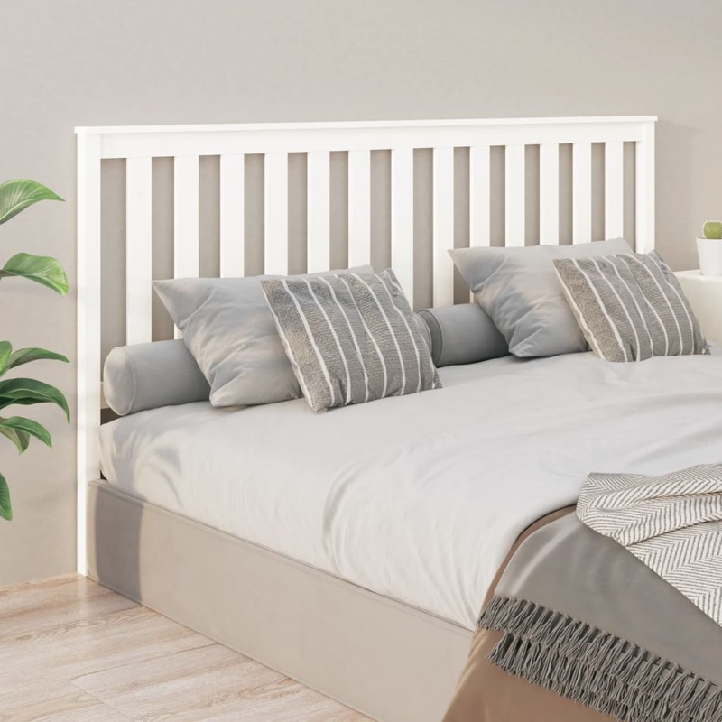 Berkfield Bed Headboard White 186x6x101 cm Solid Wood Pine