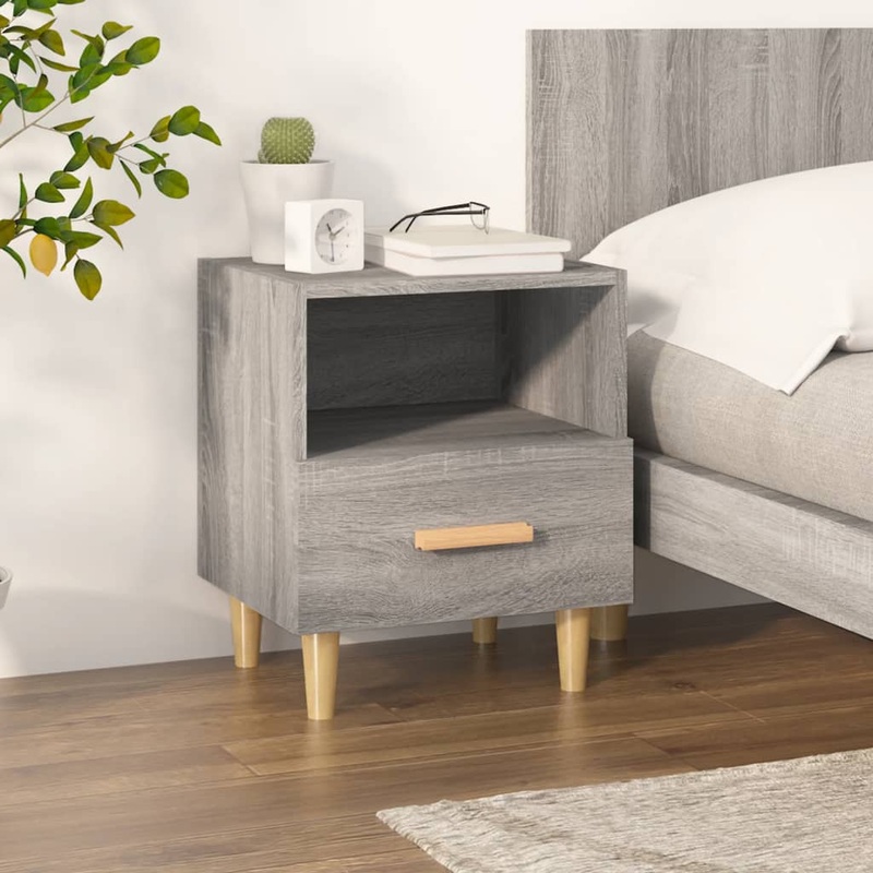 Berkfield Bedside Cabinet Grey Sonoma 40x35x47 cm