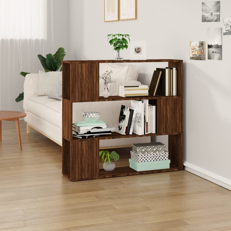Berkfield Book Cabinet/Room Divider Brown Oak 100x24x94 cm