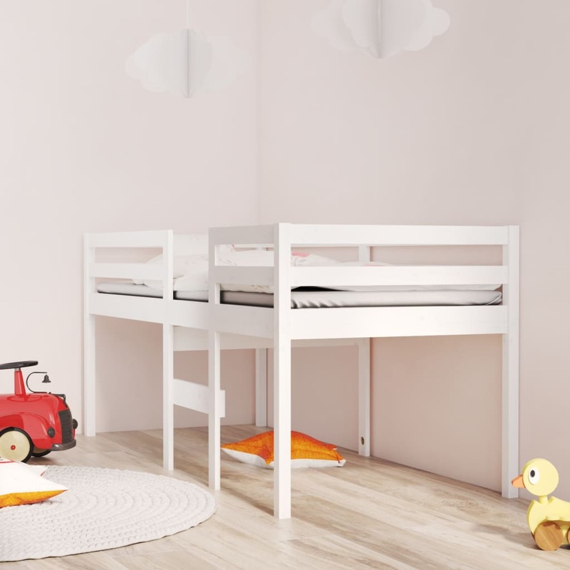 Berkfield High Sleeper Bed White 80×200 cm Solid Wood Pine