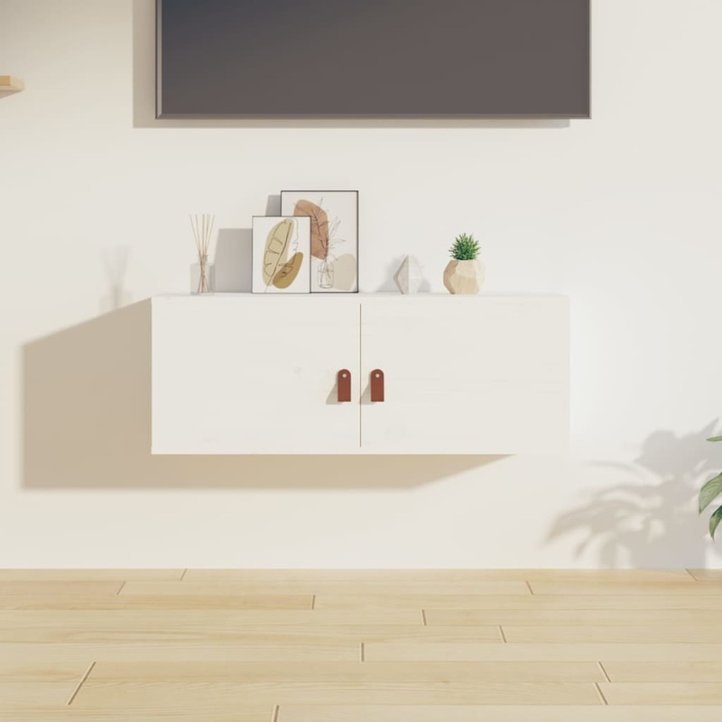 Berkfield Wall Cabinet White 80x30x30 cm Solid Wood Pine