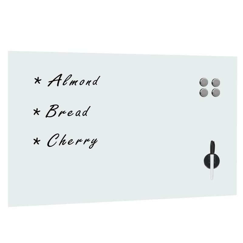 Berkfield Wall Mounted Magnetic Whiteboard Glass 100×60 cm