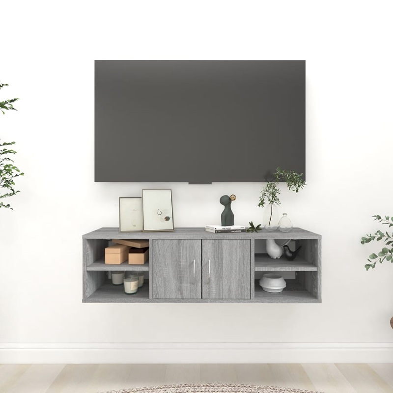 Berkfield Wall Shelf Grey Sonoma 102x30x29 cm Engineered Wood