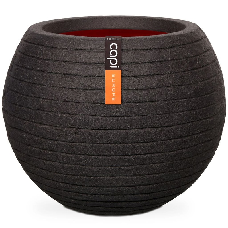 Capi Vase Nature Row Ball 40×32 cm Black KBLRO270