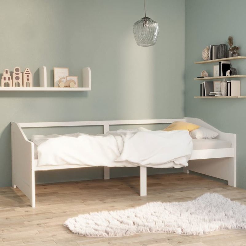 Berkfield 3-Seater Day Bed White Solid Pinewood 90×200 cm