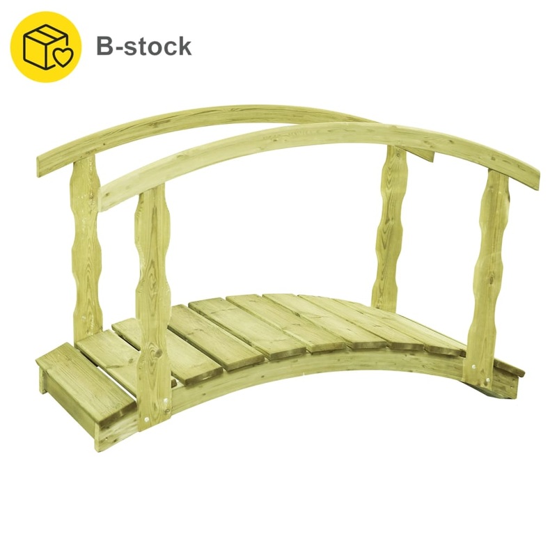 Berkfield B-Stock Garden Bridge 170x74x105 cm Impregnated Solid Wood Pine