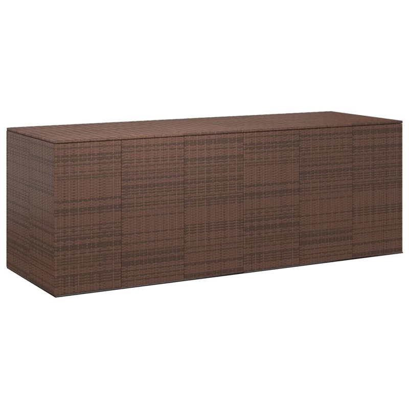 Berkfield Garden Cushion Box PE Rattan 291×100.5×104 cm Brown