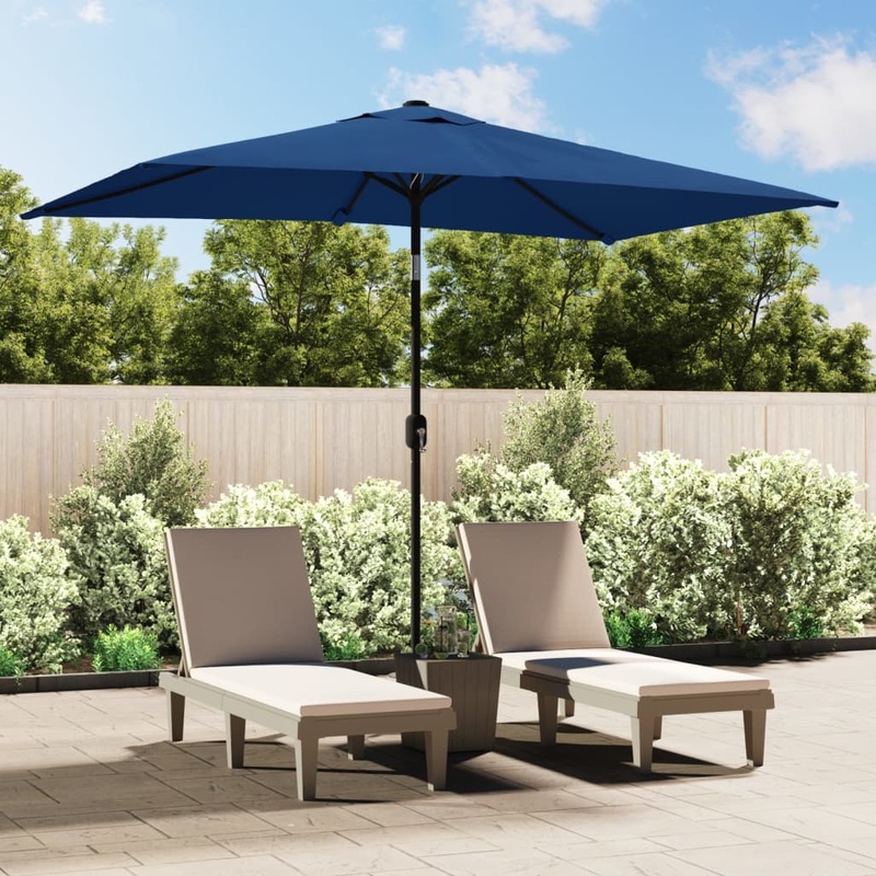 Berkfield Outdoor Parasol with Metal Pole 300×200 cm Azure
