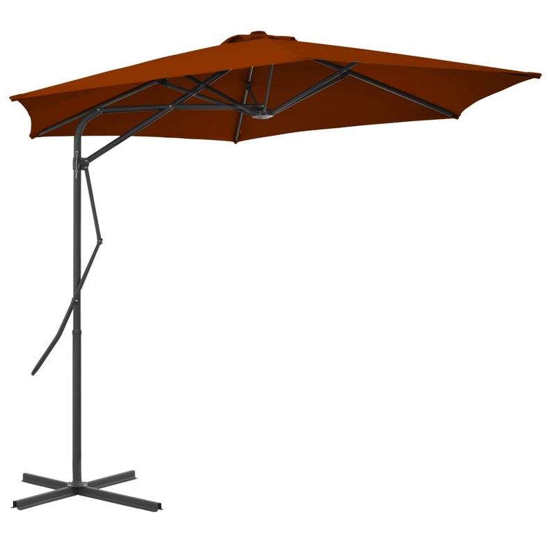 Berkfield Outdoor Parasol with Steel Pole Terracotta 300×230 cm