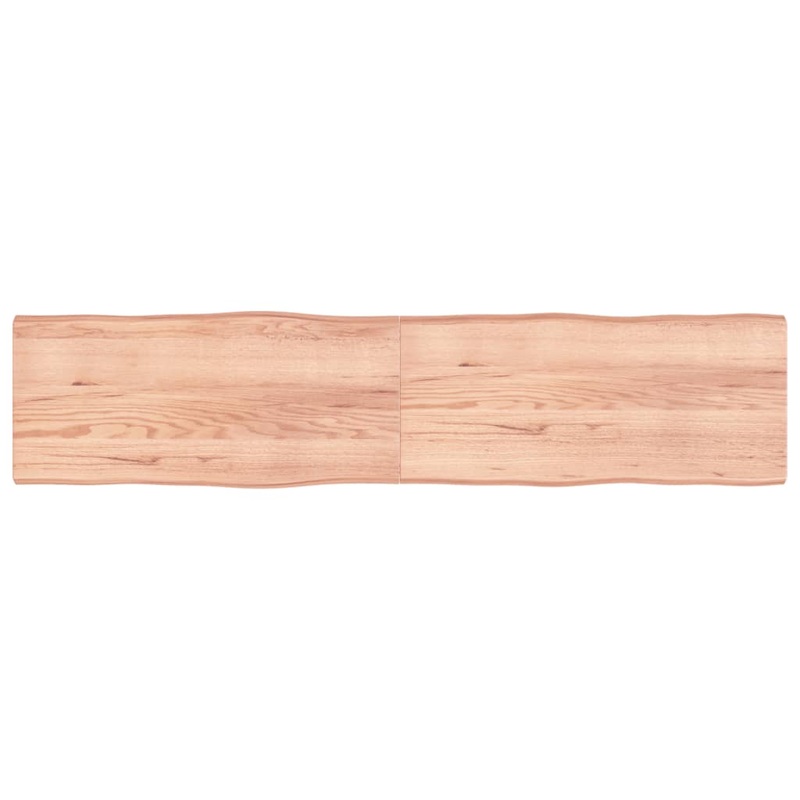 Berkfield Table Top Light Brown 220x50x6 cm Treated Solid Wood Oak Live Edge