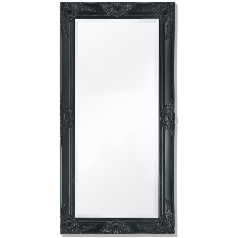 Berkfield Wall Mirror Baroque Style 100×50 cm Black
