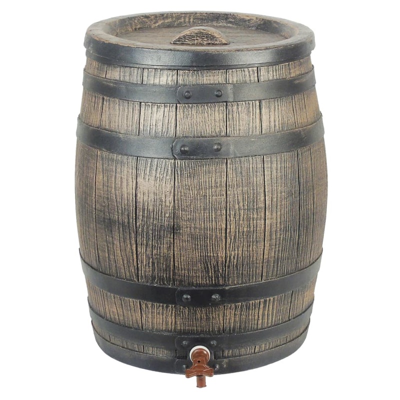 Nature Rain Butt With Wood Look 120L 50.5×66 cm Brown